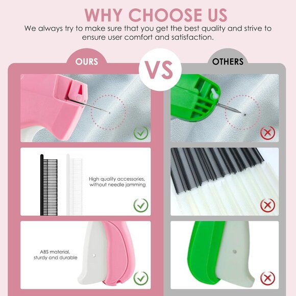 Open Boxed Missing Accessories- Handheld Stitch Tag Gun Quick Tagging Gun(Pink) - Picture 6 of 6